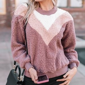 Chevron Sherpa Sweatshirt
